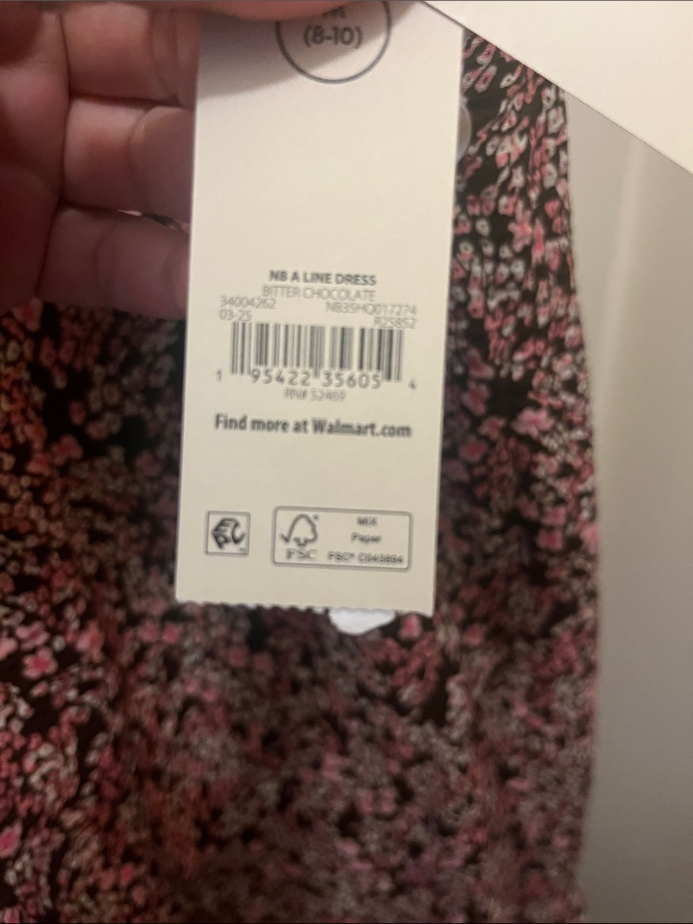 No Boundaries Brown Slip Dress with Pink and White Floral Print - Picture 9 of 9